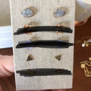 Stella and Dot Aurora stud pack, black triangle